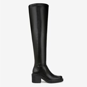 Franco Sarto Size 7.5 Black Over the Knee Boots Platform Square NEW Kelly $170